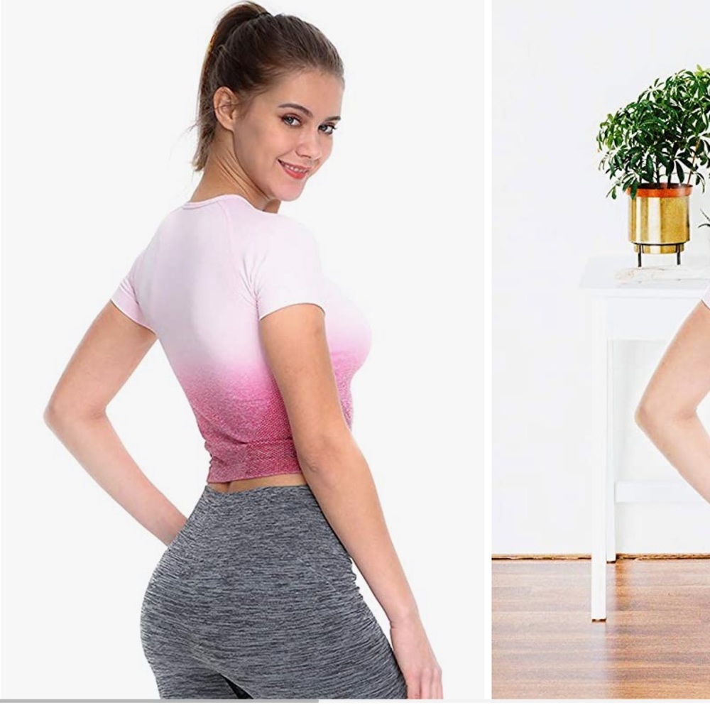Crop Ombré Workout Top